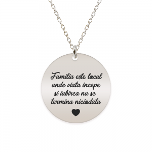 Colier argint banut 20 mm - personalizata cu text